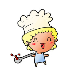 cute cartoon happy chef