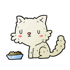 cute cartoon cat and food