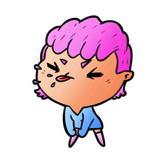 Obraz premium cute cartoon rude girl