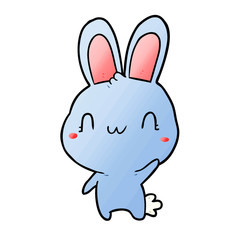 cute cartoon rabbit waving