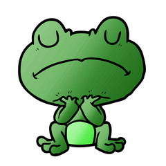 cartoon frog waiting patiently