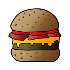 cartoon stacked burger