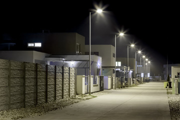 empty night street in residential area