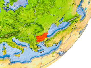 Map of Bulgaria on Earth