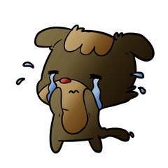 cartoon sad dog crying