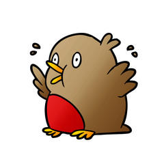 cartoon over excited robin