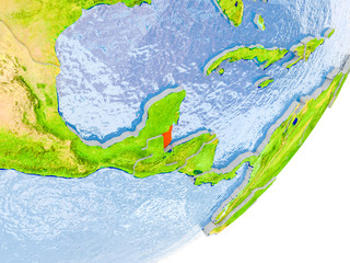 Map of Belize on Earth