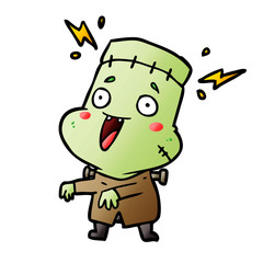 cartoon undead monster creation man