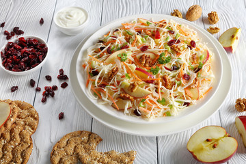 Apple Cranberry and walnuts Coleslaw salad