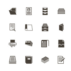 Document icons. Perfect black pictogram on white background. Flat simple vector icon.
