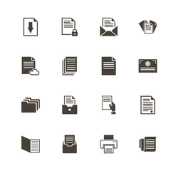 Documents icons. Perfect black pictogram on white background. Flat simple vector icon.