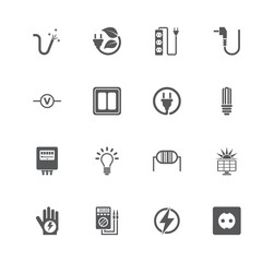 Fototapeta premium Electricity icons. Perfect black pictogram on white background. Flat simple vector icon.