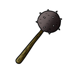 cartoon medieval mace weapon