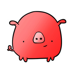 cartoon happy pig