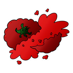 cartoon squashed tomato