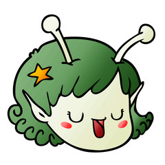 cartoon alien space girl face