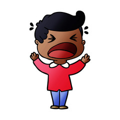 cartoon shouting man