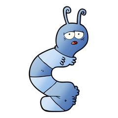 cartoon tired caterpillar