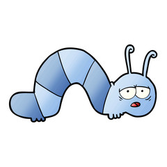cartoon tired caterpillar