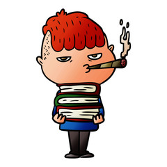 cartoon man smoking