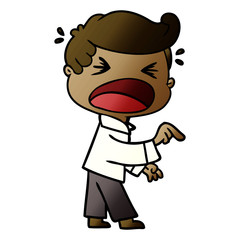 cartoon shouting man pointing finger