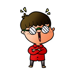 cartoon boy wearing spectacles