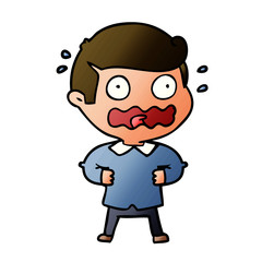 cartoon man totally stressed out