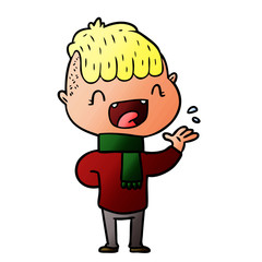 cartoon happy boy laughing