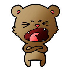 angry cartoon bear shouting