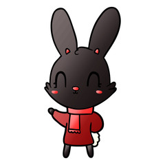 Fototapeta na wymiar cute cartoon rabbit wearing clothes