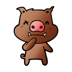 Fototapeta premium angry cartoon pig