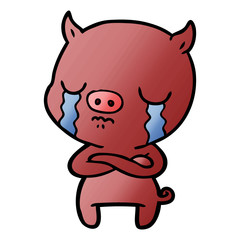 cartoon pig crying