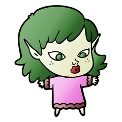 pretty cartoon elf girl