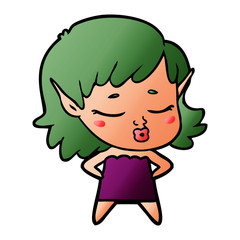 pretty cartoon elf girl