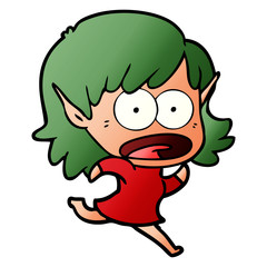 cartoon shocked elf girl