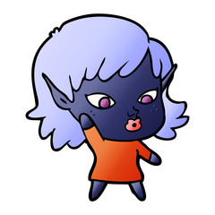 pretty cartoon elf girl