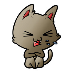 cartoon cat hissing