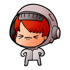 angry cartoon space girl