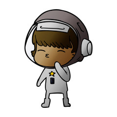 cartoon curious astronaut