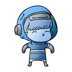 cartoon curious astronaut