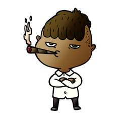 Obraz premium cartoon man smoking