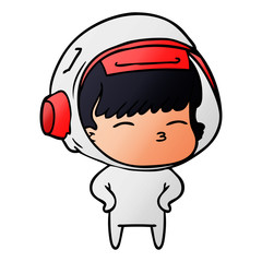 cartoon curious astronaut