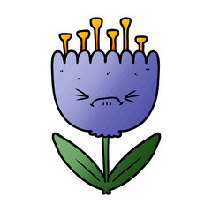 cartoon angry flower