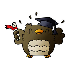 cartoon owl graduate