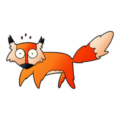 cartoon startled fox
