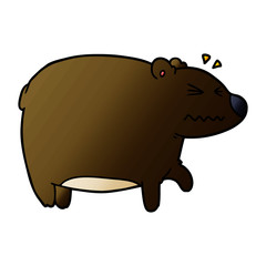 cartoon bear with a sore head