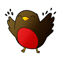 cartoon robin flapping wings