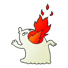 cartoon fire breathing ghost