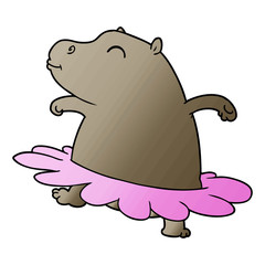 cartoon hippo ballerina