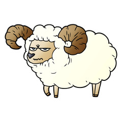 cartoon angry ram